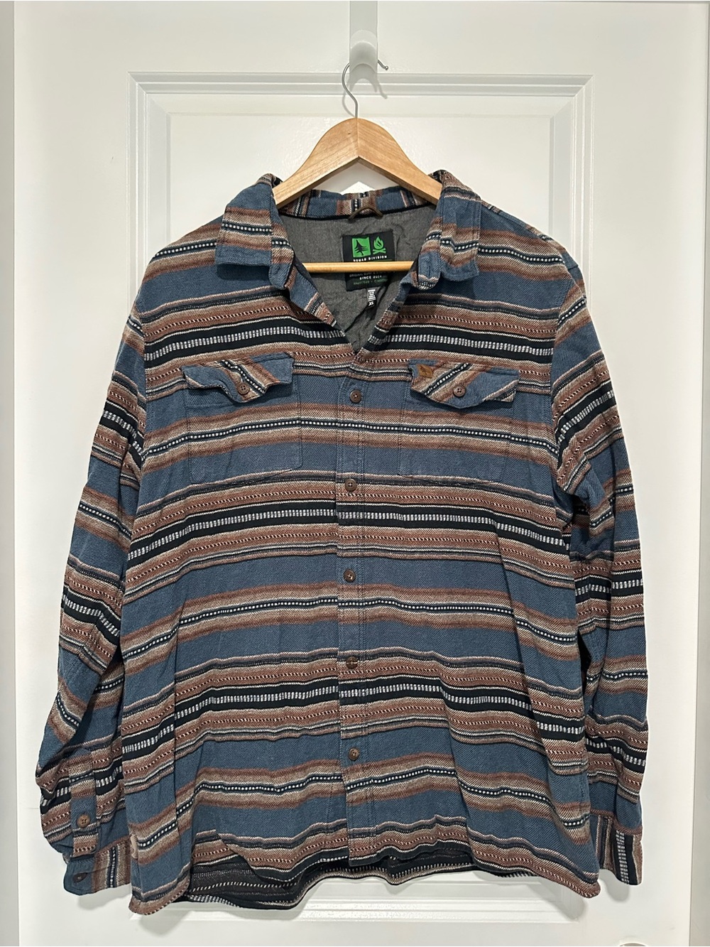 Hippytree Men’s 100% Organic Rialto Eco Flannel  Button-Down Shirt XL